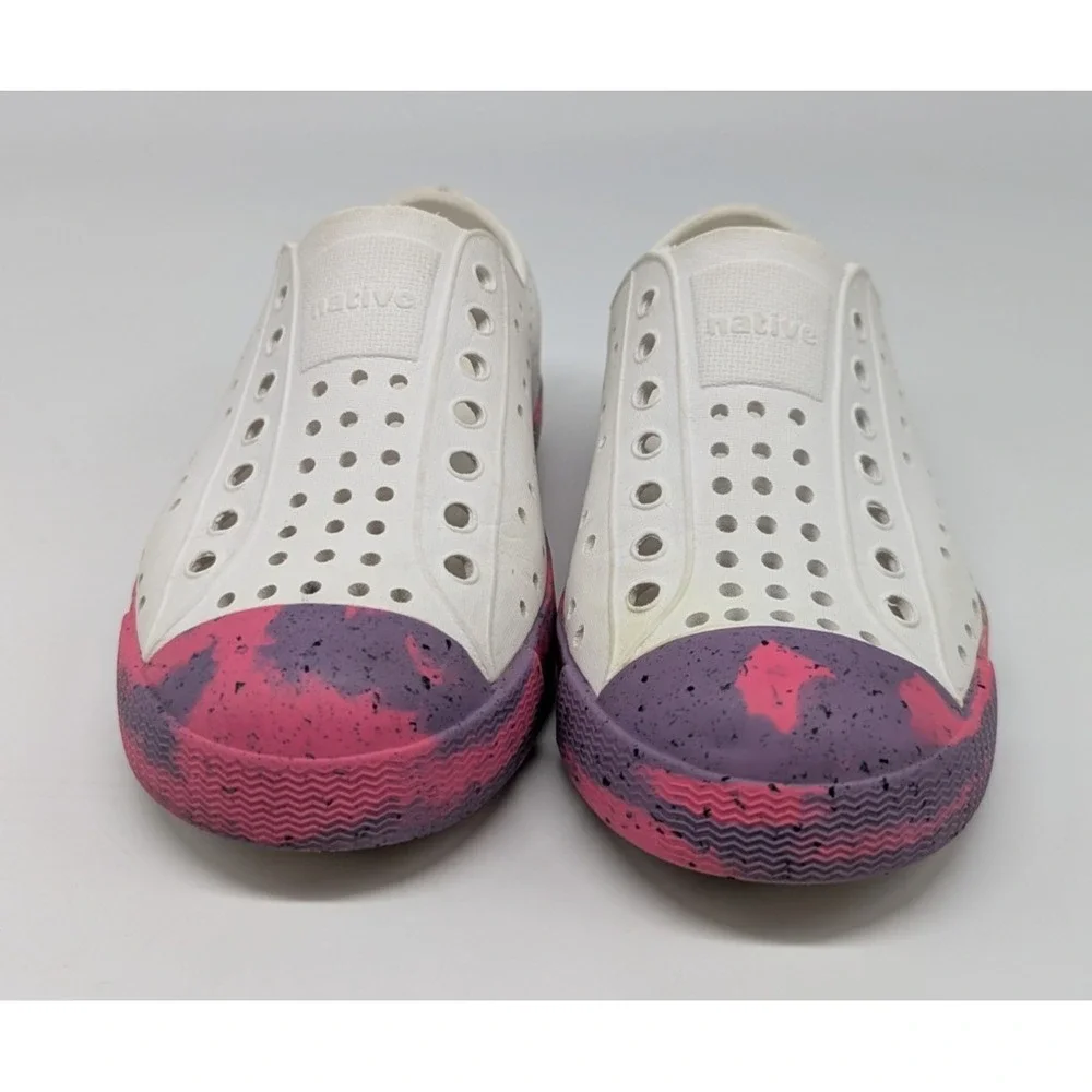 Native Jefferson‎ Marbled Waterproof Sneaker Shoe Unisex Kids Sz C12 Beach Pink